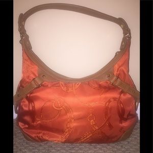 Ralph Lauren Orange Hobo Bag with Leather Straps